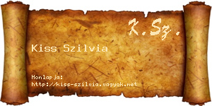 Kiss Szilvia névjegykártya