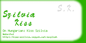szilvia kiss business card